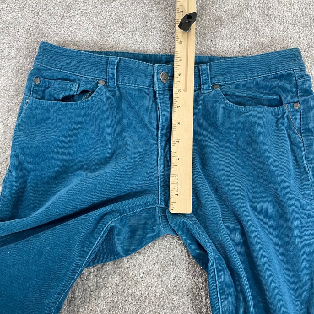 Prana Corduroy Pants Womens 10 Teal Blue Straight Tapered - Picture 9 of 12